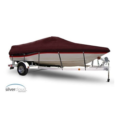 Eevelle Silvercloud Boat Cover V HULL RUNABOUT Low or No Bow Rails w/Outboard 15' 6in. L 80in. W Burgundy SCVR1580B-BRG
